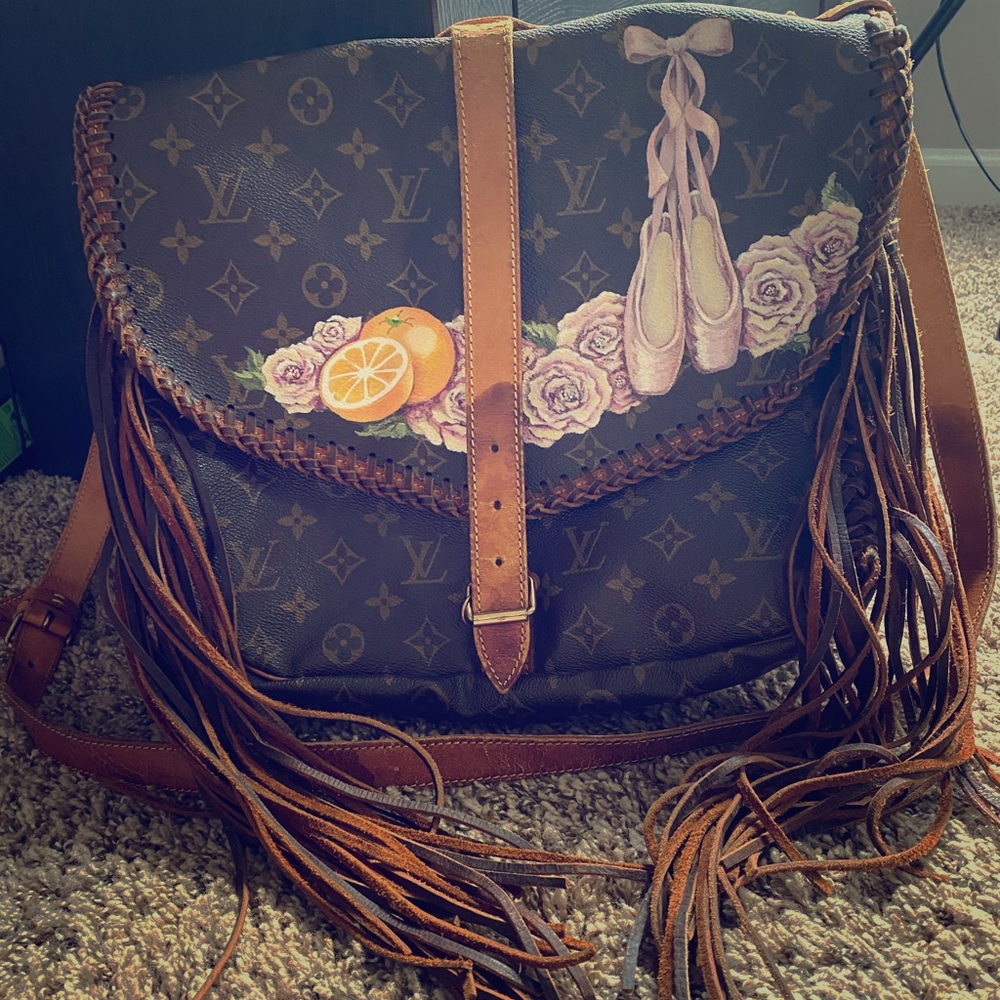 Hand Painted Louis Vuitton Messenger Bag